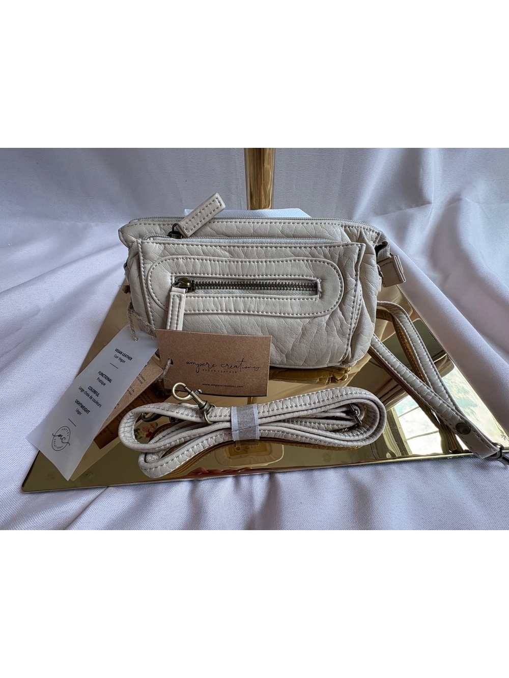 Ampere Vegan Leather Crossbody Bag with Adjustable Strap and Multiple Z-